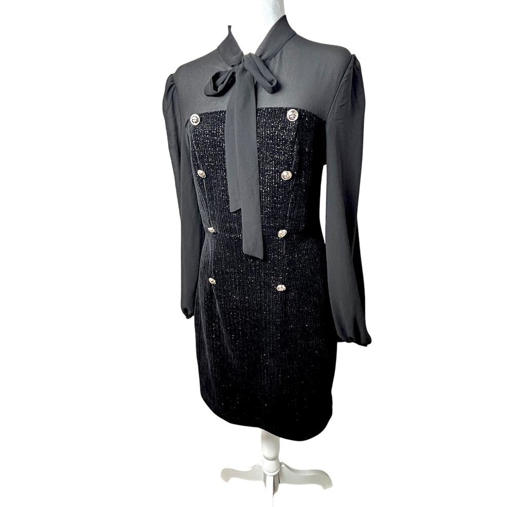Coquette Y2K Inspired Small Sequin Preppy Dark Academia Quiet Luxury Lady Dress - Picture 2 of 8